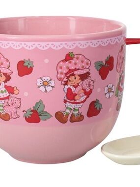 (New) Strawberry Shortcake Noodle Bundle Ramen Bowl w/ Spoon & Chopsticks